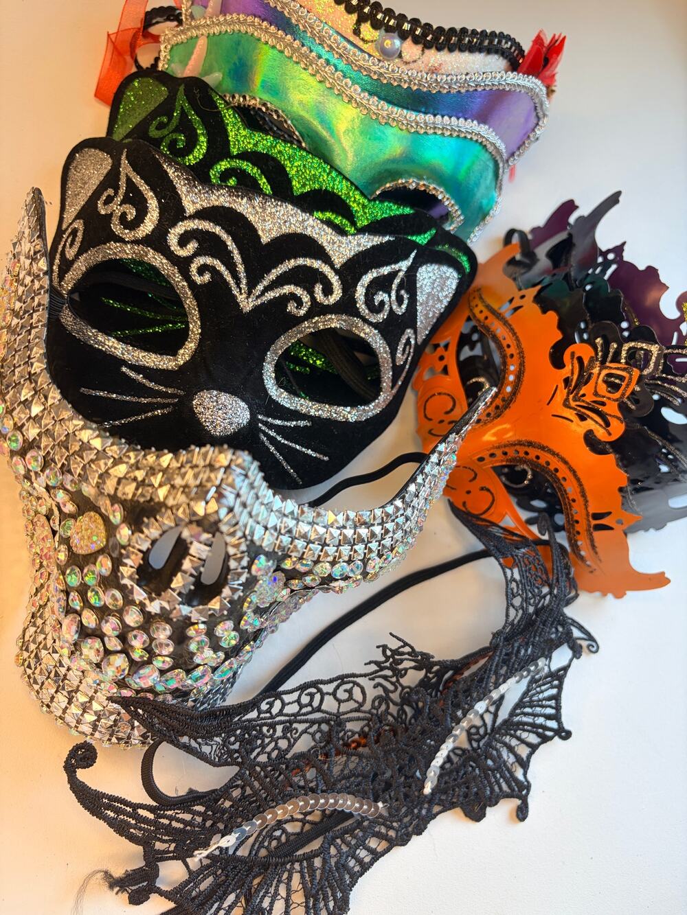 Lot of 10 Assorted Masquerade Masks Mardi Gras Halloween